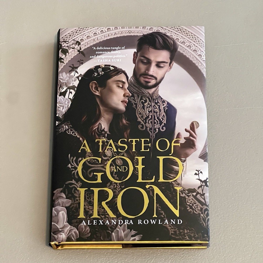 A Taste of Gold and Iron by Alexandra Rowland Bookish Box Signed Stenciled Edges